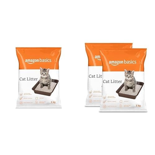 Amazon Basics Scoopable White Bentonite Cat Litter | Unscented | 15Kg Pack