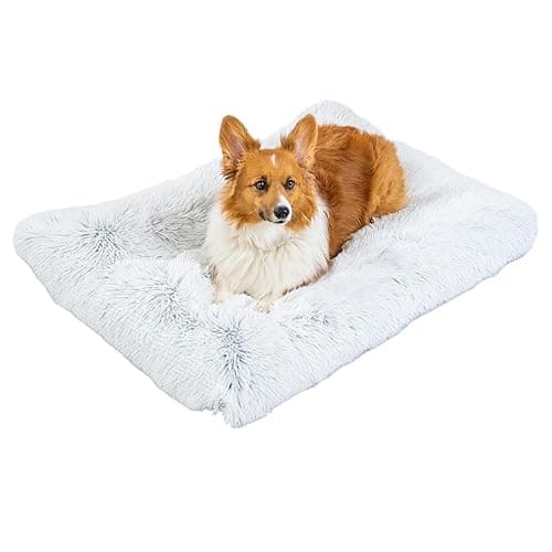 Best Friends by Sheri 4-in-1 Orthopedic Nap Mat Shag Dog Mat for Elevated Dog Beds and Dog Crates, Frost, Medium, 27x36
