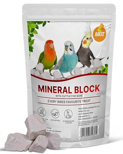 BOLTZ All Life Stages Natural Mineral Block with Cuttlefish Bone Chunks for Birds(250 gm)