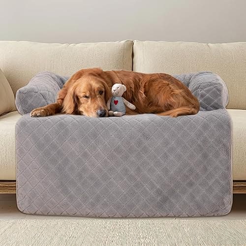 Calming Dog Couch Mat, Durable Fluffy Fuzzy Dog Bed Mats with Removable Washable Cover, Perfect for Small, Medium and Large Dogs