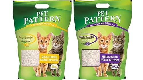 Cat Litter 5 Kg Each Combo Litter 99.99% Dust Free Fast Clamping Natural Cat Litter Lemon & Lavender Scented (Pack of 2 - Total 10kg) DogsNCats - Authorised Partner