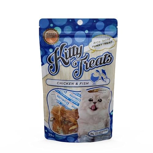 Cataholic Kitty Treats Chicken & Fish – High Protein Cat Snacks | Tasty Nutrient-Rich Treats for Cats & Kittens | Healthy Training & Reward Bites | 25g Pack