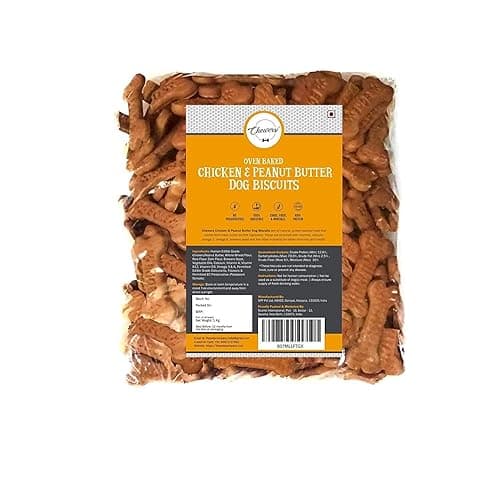 Chewers Oven Baked Real Chicken & Peanut Butter Dog Biscuits, Chicken Flavour, Dog Treat 1 Kg