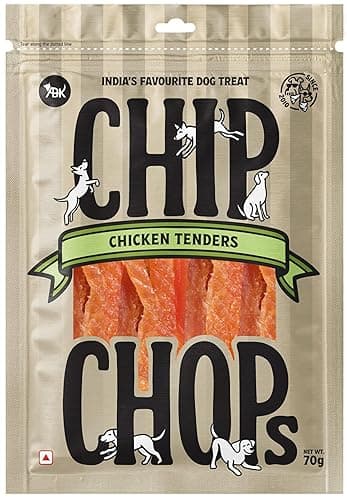 Chip Chops Chicken Tenders Slice Dog Treats | High Protein, Low Fat, Crunchy & Tasty Dry Treats | Optimum Health Formula, Healthy & Easily Digestible Snack for All Life Stages – 70g