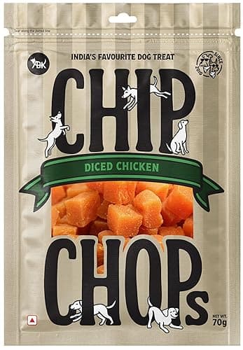 Chip Chops Diced Chicken Dog Treats | High Protein, Low Fat, Easily Digestible & Nutritious Snacks for Dogs | Healthy Chicken Treats for All Breeds & Ages-70 gm