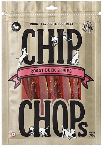 Chip Chops Roast Duck Slice Dog Treat, Optimum Health Formula, Highly Nutritional & Digestible, Suitable for All Dog Breeds, Easy to Digest, No Artificial Flavors Added, Single Pack, 70g