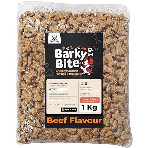 Crunchy Beef Flavour Dog Biscuits 1Kg | Healthy Dog Treats | High Protein (15%) | No Artificial Flavours | Suitable for All Dogs