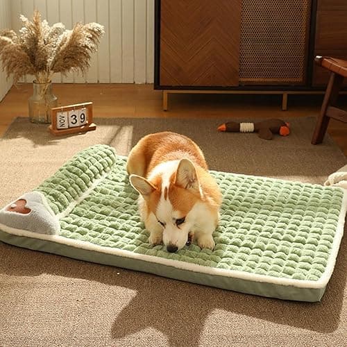 Divik Dog Mats for Sleeping Soft and Fluffy Crate Pillow Dog's Floor Mat Reusable Dog Mat's Indoor for Small Medium Large Dogs Bed Comfort (1Pcs)