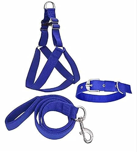 Dog Combo Pack of Harness, Neck Collar Belt and Leash Set for Small Dogs (Black)