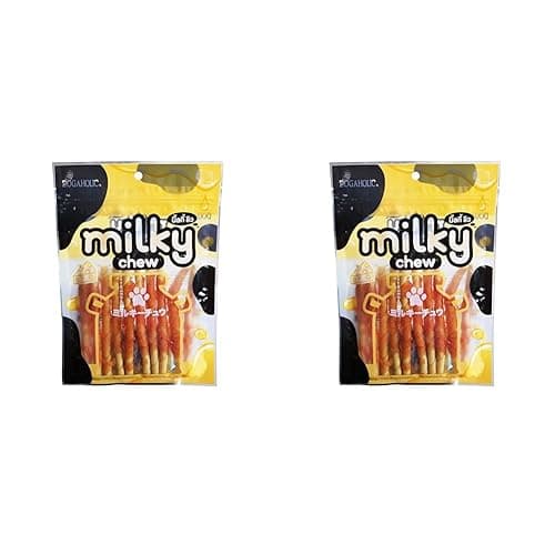 Dogaholic Milky Chew Stick Treats for Dogs of All Ages and Sizes,Milk-Flavoured Treat,Strengthen Bones and Teeth (Milky Chew Chees & Chicken Sticks 10 Pieces) (Pack of 2),All Life Stages