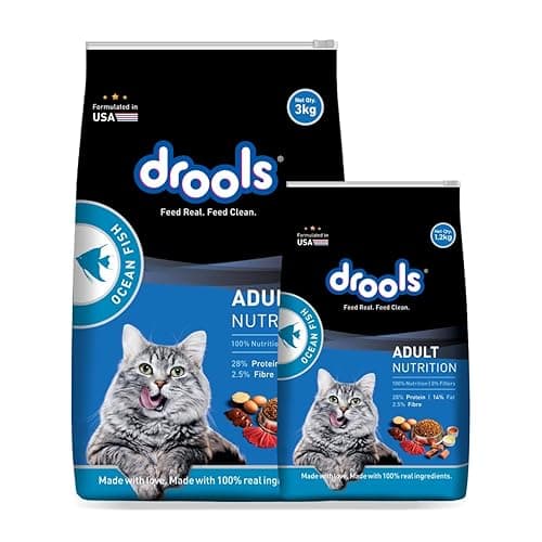 Drools Adult Dry Cat Food 4.2kg (3kg + 1.2kg Free) | Ocean Fish Flavour | Supports Eye & Heart Health | Promotes Skin & Coat Wellness | Helps Maintain Urinary Health