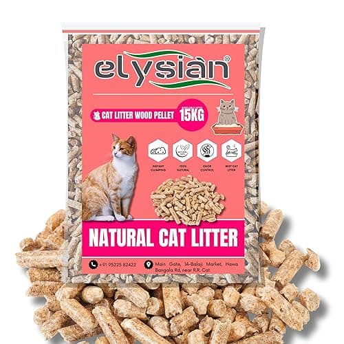 Elysian Scoopable Smart Wood Pellet Cat Litter in Rose Fragrance | Clean Pet Pattern Advance Cat Litter | Multiple Cats and Kittens Wood Pellet | Low-dust Strong Scented Odor Controlling – 2kg
