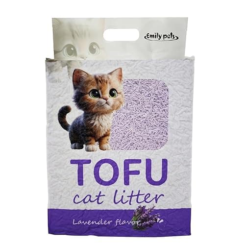 Emily Pets Natural Tofu Cat Litter - Flushable, Biodegradable, 99% Dust Free, Low Tracking & Ultra Odour Control (Lavender)