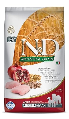 FARMINA PET FOODS Ancestral Grain - Chicken & Pomegranate - Dog Dry Food - Adult - Medium & Maxi Breed (2.5Kgs)