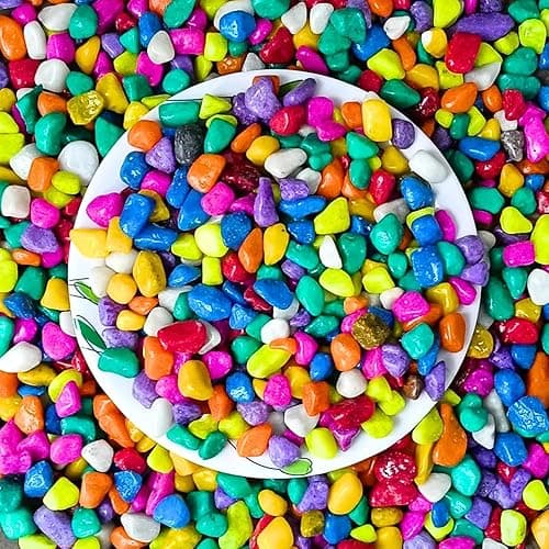 Foodie Puppies Colored Decorative Multicolor Stones - (3Kg, Small) for Home, Outdoor Decoration, Art & Craft, Vase Fillers, Aquarium, Fish Tank, Garden, Lawn, Multi-Purpose Unplanted Substrate