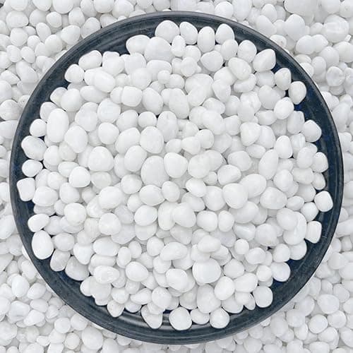 Foodie Puppies Natural Polished White Marble Stones (900g) – Small (0.5-2cm) Decorative Substrate for Aquariums, Fish Bowls, Turtle Tanks, Terrariums, Succulents, Garden Pots, Bamboo Plants, and More