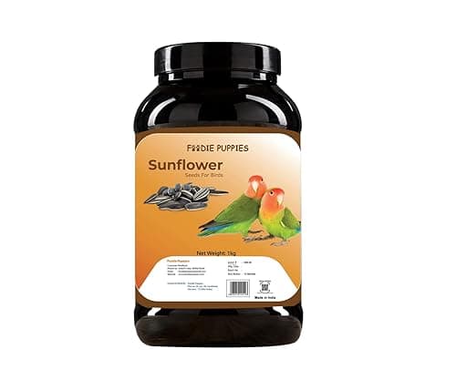 Foodie Puppies Striped Sunflower Seeds Bird Food - 1Kg, for Parrots, Parakeets, Lovebirds, Cockatiels, Macaws, Conures, Budgies, African Grey, Cockatoo, and Java Birds | All Life Stages Bird Food