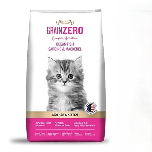 Grain Zero Kitten Dry Cat Food 3kg | Ocean Fish, Sardine & Mackerel | DHA for Brain Development, 48% Fresh Fish Inclusion | Promotes Healthy Skin & Coat | for Kitten & Mother