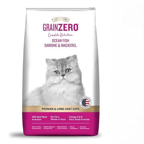 Grain Zero Persian Dry Cat Food 1.2kg | Ocean Fish, Sardine & Mackerel | 48% Fresh Fish Inclusion, No Grain Formula, Gluten- Free, Hairball Control | for Persian & Long Coat Cats, All Life Stages