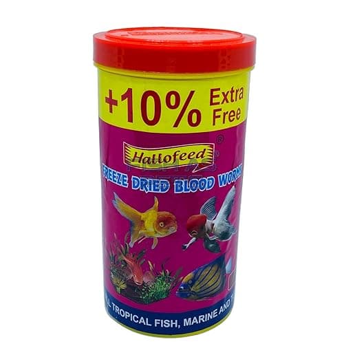 Hallofeed Freeze Dried Blood Worms For Fish- 55 Gm,All Life Stages