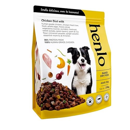 Henlo Baked Dry Dog Food for Adult Dogs | 2.8 KG | 100% Human-Grade Ingredients | Nutritionally Balanced Healthy Dog Food | Chicken Flavour | Suitable for All Breeds