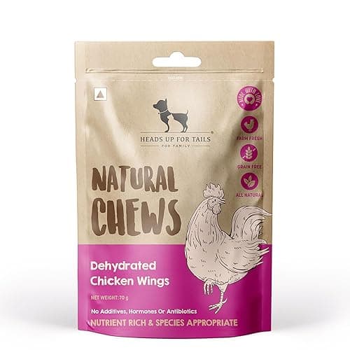 HUFT Natural Chews – Dehydrated Chicken Wings for Dogs – 70 gm (Pack of 2) | Single-Ingredient, High-Protein Dog Treats | Grain-Free, Preservative-Free Chews | Supports Joint Health & Dental Hygiene