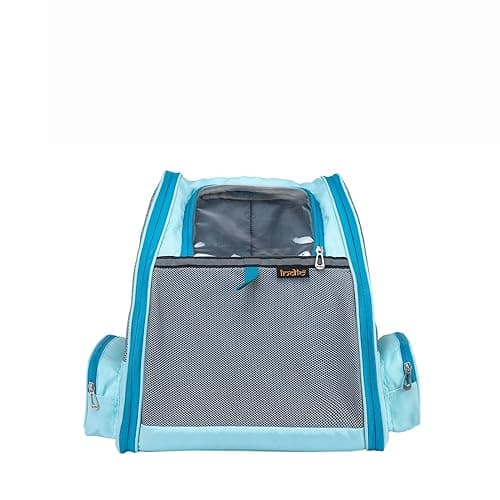 INDIC Polyester Pet Carrier Backpack with ZAMAC Slider with Hip Belt – Breathable Travel Bag for Cats -Small Dogs & Rabbits – 17x15x7 inches, 790g