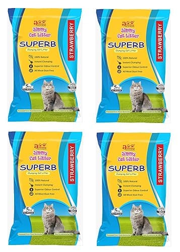 JiMMy Pet Products Superb Clumping Bentonite Cat Litter Sand for cat (Strawberry, 20 Kg)