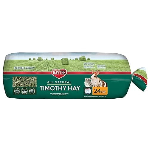 Kaytee Timothy Hay, High Fiber, Grown Specifically for Small Animals, Rabbits, Guinea Pigs, Chinchillas, 24 Ounces