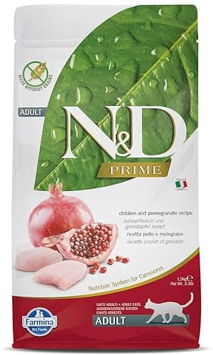 N&D FARMINA PET FOODS Grain Free Chicken and Pomegranate Dry Adult Cat Food, 1.5 Kg,Pack of 1