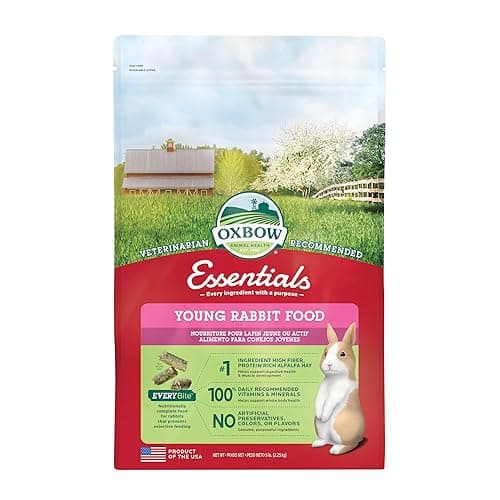 Oxbow Animal Health Bunny Basics Young Rabbit Fortified Small Animal Feeds, 5-Pound