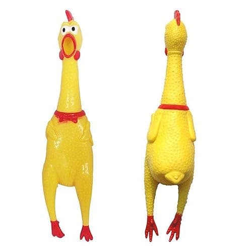Pet Dog's Rubber Screaming Chicken Squeaker Chew Toy