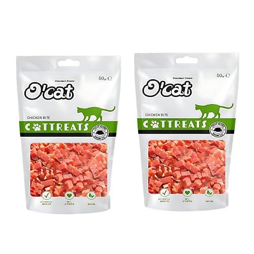 PETS EMPIRE O'Cat Chicken Bite, Healthy Cat Treats, Kitten Snack Sticks and Bites for Training and Feeding, Non-Vegetarian Kitty Snacks for Cats, Kittens (50 g X 2)