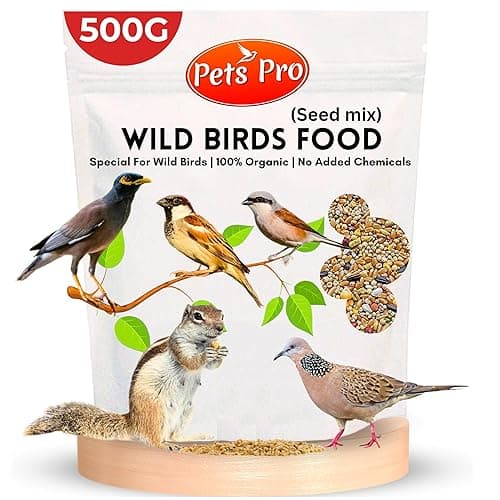 Pets Pro Wild Bird Food 500Gm for Outdoor Birds Like Sparrow, Maina, Parakeet, Finch & Pigeons | Natural Protein-Rich Bird Feed for Feeders (Wild Bird Food 500Gm)