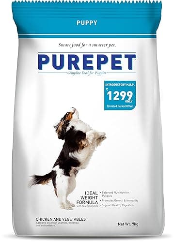 Purepet Puppy Dry Dog Food 9kg | Chicken & Vegetable Flavour | Promotes Health & Vitality | Immune Support | Healthy Digestion | Nutrient Rich