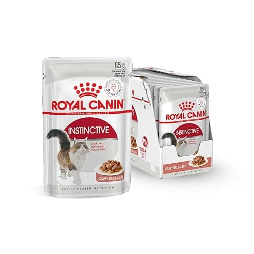 Royal Canin Instinctive Adult Cat Food, 85 Grams, Pack of 12 Sachet, Wet Food, Supports Active Behavior, Urinary Tract Health & Renal Health, Instinctively Preferred
