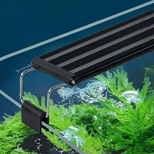 SANSEFERO® Ultra Thin Grass Frame Light for Aquarium Plants,(LY-60S | 20W | 60 CM) Super Slim LED Light for Fish Tank Aquatic Plant Landscape Grow Lighting Bright White & Blue (LY-60S - 2 Ft)