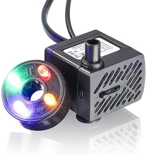 Sentrox Mini Submersible Fountain Aquarium Pond Spare Replacement Water Pump with LED light | Mini Water Fountain Pump for Fountains & Aquarium/Fish Tank Water Pump, (Qty-1)
