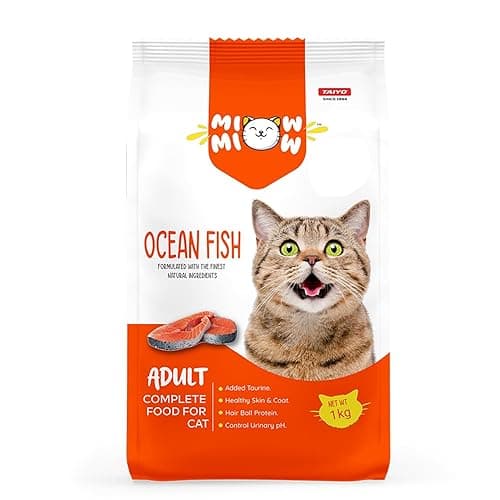 TAIYO Miow Miow Adult Cat Food, Ocean Fish Flavour, 1Kg | Dry Cat Food, Complete and Balanced Diet, Formulated with Finest Natural Ingredients, Vitamins and Minerals