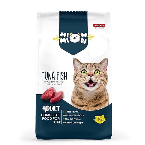 Taiyo Miow Miow Adult Cat Food, Tuna Fish Flavour, 1kg | Complete & Balanced Dry Diet with Natural Ingredients, Vitamins & Minerals