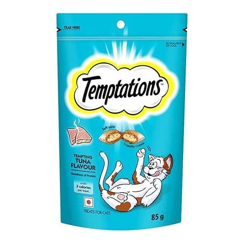 Temptations Cat Treat Tempting Tuna Flavour, 85G - All Life Stages, Dry