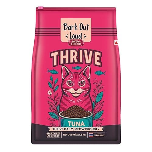 Thrive - Bark Out Loud Real Tuna Fish Dry Cat Food | Antioxidants, Omega, Multivitamins | Yucca for Digestion 1.8 Kg