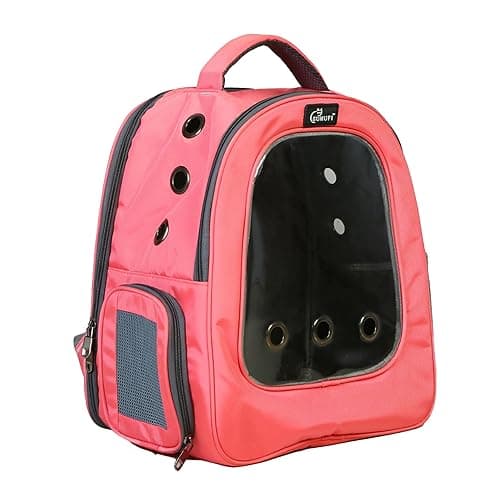Transparent Capsule Pet Carrier Backpack for Cats and Small Dogs | Breathable Ventilated Design | Travel, Hiking & Airline Approved Pet Bag with Bubble Window and Comfortable Shoulder Straps