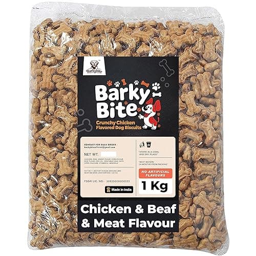 Triple Flavour Dog Biscuits 1Kg (Chicken, Meat & Beef) | Crunchy & Healthy Treats | High Protein | All Breeds