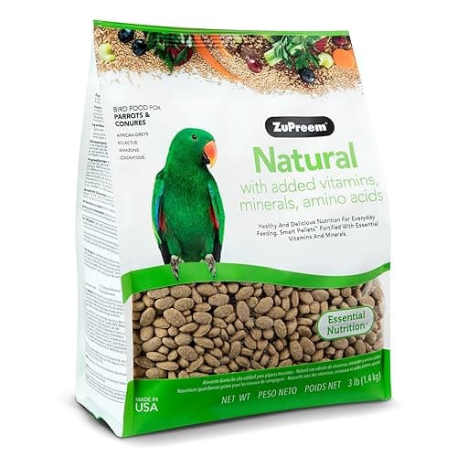 ZuPreem Natural for Medium to Large Birds (1.4 Kilograms, Multicolor), All Life Stages, Pellet