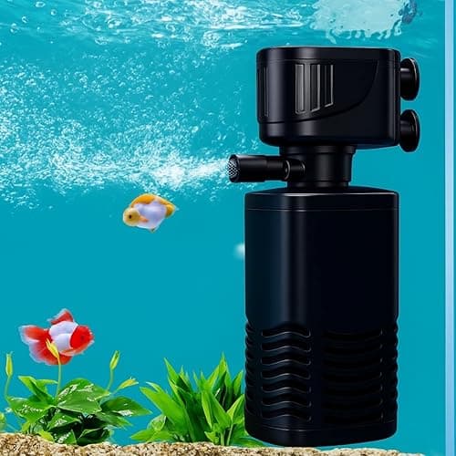 4 in 1 Aquarium Filter 6005F | 15W | 880 L/H | Submersible Internal Fish Tank Filter | Oxygen & Filtration System | Low Power for Tanks up to 2 Ft – Fish Tank Accessories