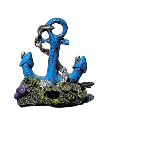 Aquarium Anchor Cave Decor | Fish Tank Anchor Ornament with Hiding Space | Aquarium Driftwood Style Decoration for Betta, Guppy & Shrimp | Fish Tank Accessories & Aquascaping Decor