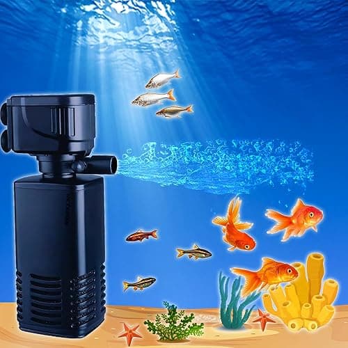 Aquarium Internal Filter for 2.5 Feet Fish Tanks | High Power Oxygen Filtration System | Fits Any Aquarium | with| Powerful Pump, Submersible Design, and Minimal Power Usage.