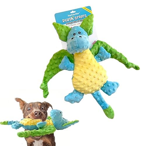 BarkButler Pookie The Dragon Plush Dog Toy - Soft & Squeaky Toys for Dogs, Dog Toys for Large Dogs (10-30kgs) - Blue