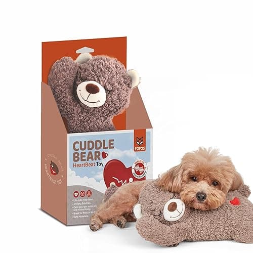 BarkButler x FOFOS Heartbeat Bear - Plush Toys for Dogs, Interactive Dog Toys for Medium Dogs (0-20kgs) - Brown